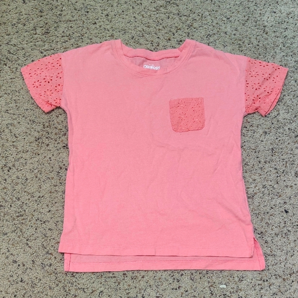 OshKosh B'gosh Kids Pink Eyelet Sleeve Top